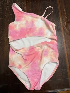 Carter's Pink and Coral Tie-Dye One-Shoulder Girls' Swimsuit